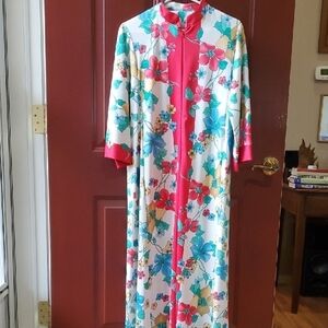 Evekyn Pearson vintage floral Women's Robe full zipper  Multicolor small